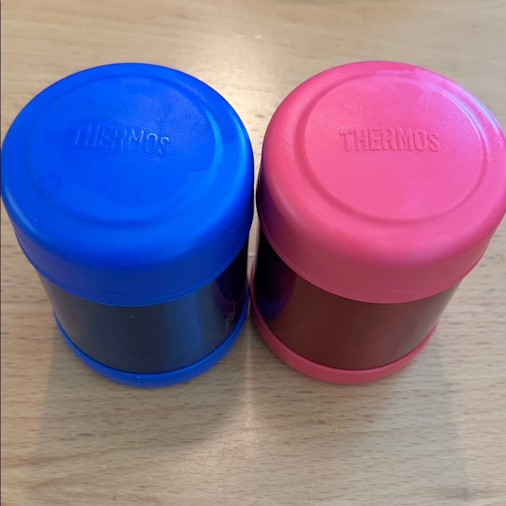 Thermos Blue and Pink Stainless Steel Containers 10oz